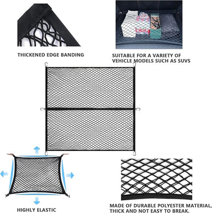 Cargo Net Suitable for Daily Light Loads of SUV Trucks,Mesh Organizer 4'x4' Stretches to 7'x7',Highly Elastic Truck Bed Net for Pickup Truck Bed