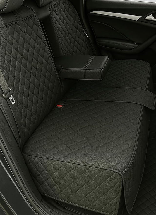 fidozen Waterproof Dog Car Seat Cover for Back Seat: Suitable for Small and Large Dogs, Hammock and Pet Protector, Backseat seat Cover (Black(Spilt Bench), Medium(54" W))