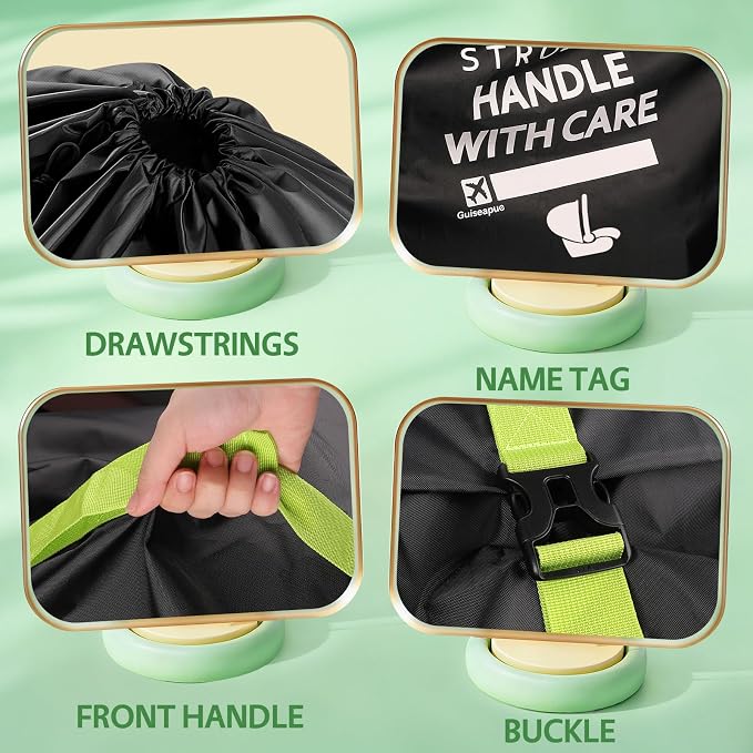 Upgrade Car Seat Travel Bag for Airplane: Car Seat Bags with Shoulder Handle for Air Travel Fit All Car Seats, Infant Carriers & Booster Seats, Carseat Cover Fit Doona Graco, Travel Essentials