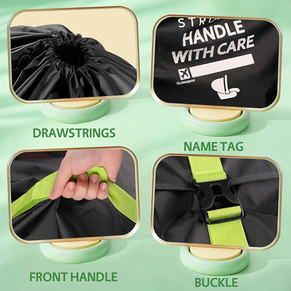 Upgrade Car Seat Travel Bag for Airplane: Car Seat Bags with Shoulder Handle for Air Travel Fit All Car Seats, Infant Carriers & Booster Seats, Carseat Cover Fit Doona Graco, Travel Essentials