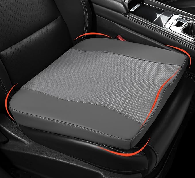 Lofty Aim Car Seat Cushion, Comfort Memory Foam Car Cushions for Driving - Sciatica & Lower Back Pain Relief, Driver Seat Pillow for Auto, Office Chair, Wheelchair - Dark Grey