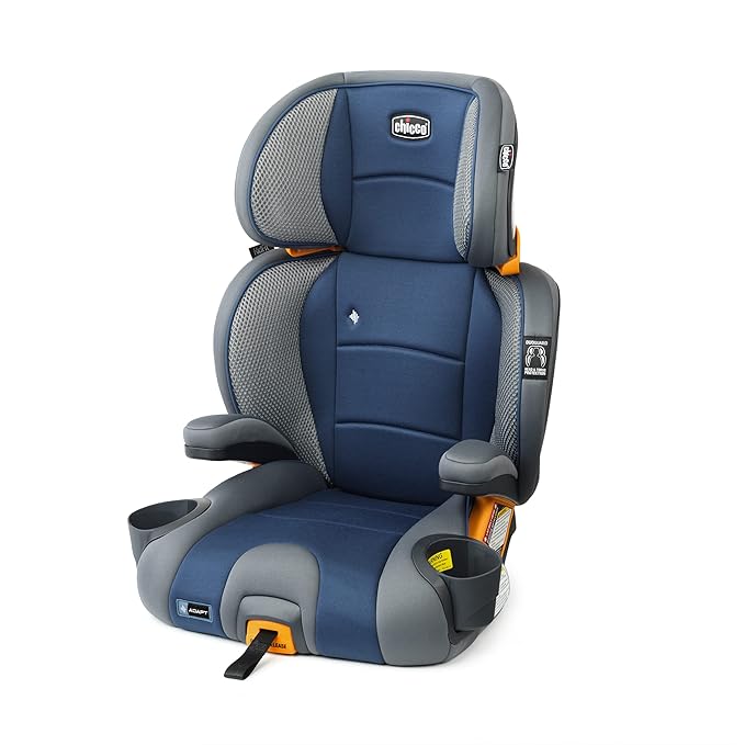 Chicco KidFit Adapt Plus 2-in-1 Belt-Positioning Booster Car Seat, Backless and High Back Booster Seat, for Children Aged 4 Years and up and 40-100 lbs., Vapor/Grey
