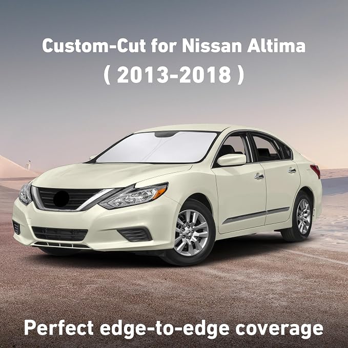 EcoNour Windshield Sunshade Compatible for Nissan Altima 2013-2016 2017 2018, Sun Visor for Front Windshield & Window Sun Shade Cover, UV Heat Blocker & Protector, Car Accessories