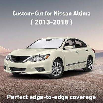 EcoNour Windshield Sunshade Compatible for Nissan Altima 2013-2016 2017 2018, Sun Visor for Front Windshield & Window Sun Shade Cover, UV Heat Blocker & Protector, Car Accessories