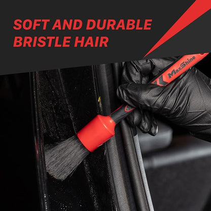 Maxshine Small #10 Universal Detailing Brush – Black Classic with Soft Synthetic Bristles – Durable, High-Density Brush for Interior, Exterior, Leather Seats, Engine Bay & Wheels