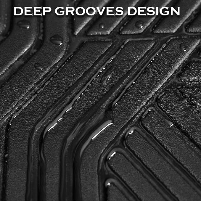 KARPAL Floor Mats for 2015-2021 Ford Transit 150/250/350/350HD w/Carpet Flooring (No Fit Transit Connect), Custom Fit TPE All Weather Ford Transit Accessories Front Floor Liner