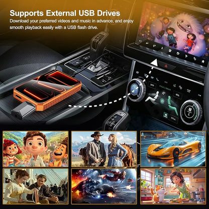 Wireless CarPlay Android Auto Adapter with HDMI & USB Port, Magic AI Box Built-in Play Store YouTube, TikTok, and Screen Mirroring, Plug and Play Wireless CarPlay Converter