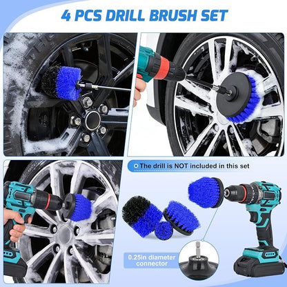 Nilight 52PCS Car Detailing Kit Auto Cleaning Tools Wash Set with Storage Carry Bag Home Use for Interior Exterior Deep Clean Polish Car Care Windshield Dashboard Seat Air Vents Wheels Tires, Blue