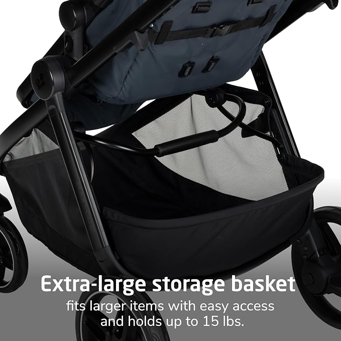 Maxi-Cosi Zelia Pro 5-in-1 Travel System with Mico Pro Infant Car Seat and Baby Stroller Combo, Reversible Seat, Large Wheels, Adjustable Handle, Newborn to Toddler, Lightweight, Seascape