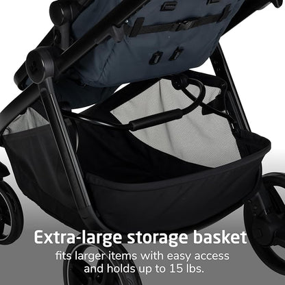 Maxi-Cosi Zelia Pro 5-in-1 Travel System with Mico Pro Infant Car Seat and Baby Stroller Combo, Reversible Seat, Large Wheels, Adjustable Handle, Newborn to Toddler, Lightweight, Seascape