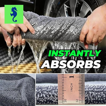 SHSCLY 1-Pack Double-Sided Microfiber Towels for Cars Gray 26.8 x 32.3 in | Dual-Sided Design, Ultra Absorbent, Scratch-Free, Streak-Free Finish, Machine Washable