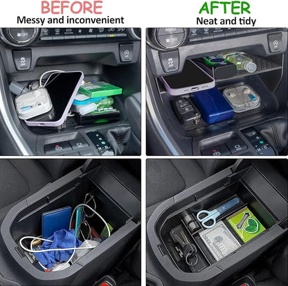 JDMCAR Upgraded Center Console Organizer Compatible with Toyota RAV4 2025 2024 2023 2022 2021 2020 2019 Interior Accessories, Gear Shift Storage Tray Secondary Box Insert Divider - 2pcs