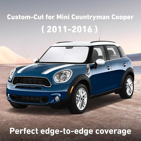 EcoNour Windshield Sunshade Compatible for Mini Countryman Cooper 2011-2014 2015 2016, Sun Visor for Front Windshield & Window Sun Shade Cover, UV Heat Blocker & Protector, Car Accessories
