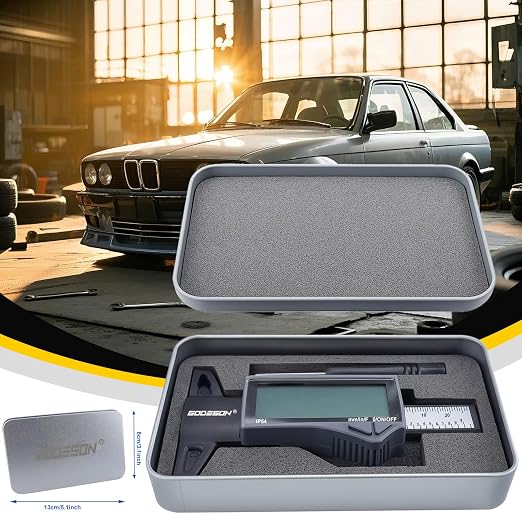 GODESON Digital Tire Tread Depth Gauge - IP54 Waterproof, 2.5" LCD Screen, 3 Modes (Fraction/Inch/MM), 1" Range, Auto-Off, Tire Wear Measure Gauge Tool 32nds for Car, Truck & SUV Tires