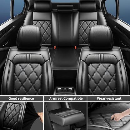 Trailblazer Car Seat Covers Fit for Chevrolet/Chevy Trailblazer 2021-2026 Full Coverage Leather Waterproof Breathable Seat Covers, Automotive Seat Protectors, Airbag Compatible (5 Seats, Black)