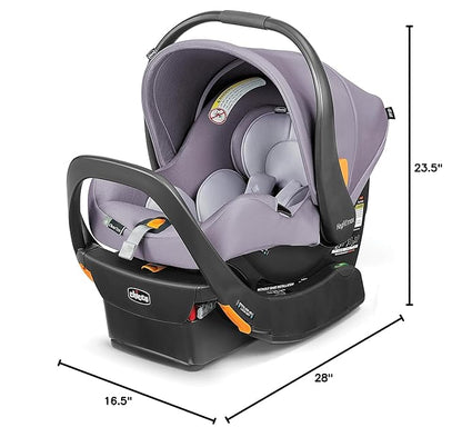 Chicco KeyFit Max ClearTex Infant Car Seat and Base, Rear-Facing Seat for Infants 4-30 lbs., Infant Head and Body Support, Compatible with Chicco Strollers, Baby Travel Gear, Lupine/Purple