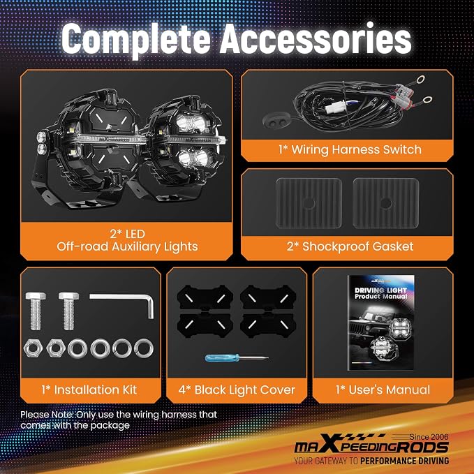 maXpeedingrods 3.5 Inch 160W LED Off Road Lights19,200LM, 7 RGB Colors Round Pod Light, Side Shooter Lights 270°Wide Range, Multicolor LED Light Bar for SUV, Pickup, ATV, UTV, Truck, Motorcycle