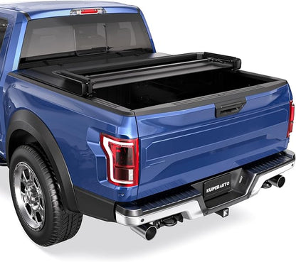 KUIPERAUTO 6.8FT Tri 3-Folding Soft Truck Bed Tonneau Cover Compatible with Ford F250/ F350/ F450 Super Duty 1999-2026 Truck Bed Cover