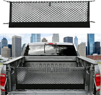 Envelope Style Truck Bed Cargo Net Compatible with Dodge Ram 1500 2019-2024 2025 2026,Highly Elastic Truck Cargo Net for Ram 1500 Accessories, Upgraded Storage Bag & Heavy Duty Carabiners