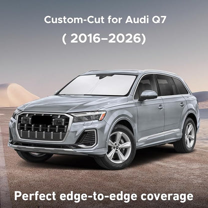 EcoNour Windshield Sunshade Compatible for Audi Q7 2016-2024 2025 2026, Sun Visor for Front Windshield & Window Sun Shade Cover, UV Heat Blocker & Protector, Car Accessories