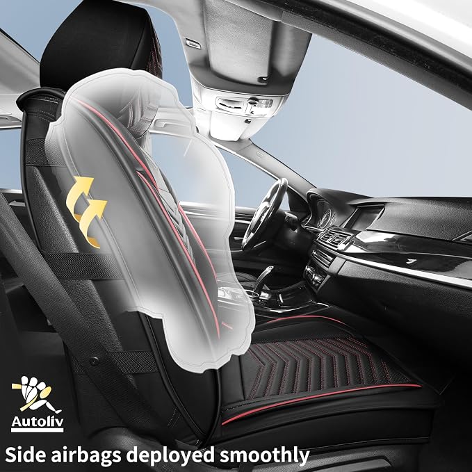HChengkikz Nappa Leather Car Seat Covers Full Set, Car seat Protector 5 Seats, Waterproof Car Seat Cushion, Universal Automotive Seat Covers Fit for SUV Truck Pick-up Sedan, Front and Rear