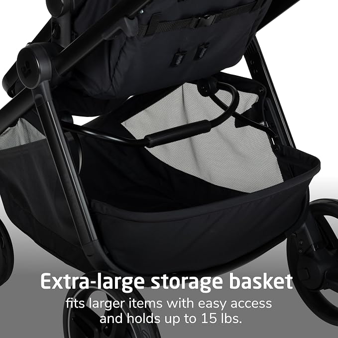 Maxi-Cosi Zelia Pro 5-in-1 Travel System with Mico Pro Infant Car Seat and Baby Stroller Combo, Reversible Seat, Large Wheels, Adjustable Handle, Newborn to Toddler, Lightweight, Caspian Caviar