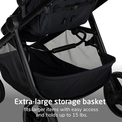 Maxi-Cosi Zelia Pro 5-in-1 Travel System with Mico Pro Infant Car Seat and Baby Stroller Combo, Reversible Seat, Large Wheels, Adjustable Handle, Newborn to Toddler, Lightweight, Caspian Caviar