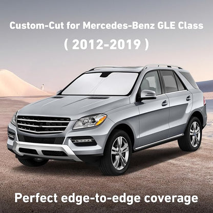 EcoNour Windshield Sunshade Compatible for Mercedes-Benz GLE Class 2012-2017 2018 2019,(Not Fit for GLE Class Coupe) Sun Visor for Front Window Sun Shade Cover, UV Heat Protector, Car Accessories