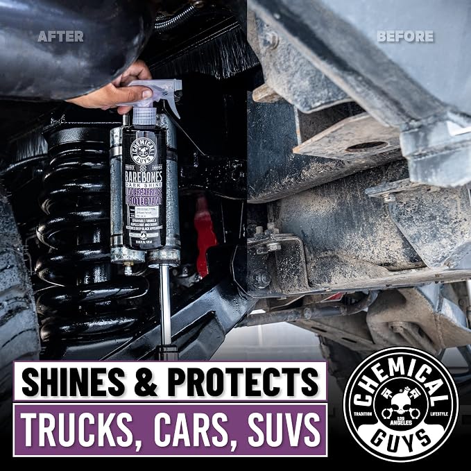 Chemical Guys TVD_104_1602 Bare Bones Premium Dark Shine Spray for Undercarriage, Tires and Trim, Safe for Cars, Trucks, Motorcycles, RVs & More,16 fl oz (4 Pack)