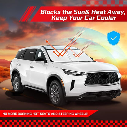 ARISMOTOR Windshield Sun Shade for Infiniti QX60 2022-2025 2026, Custom Fit Foldable Front Window Sunshade Sun Visor Protector, Block UV Rays Keep Your Car Cooler