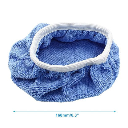 Bonsicoky 6 PCS Car Polishing Bonnet Buffing Pads - Soft Microfiber Buffing Pads Cover for 7" - 8" Car Polisher - Sky Blue