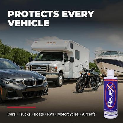 RejeX High Gloss Finish That Protects, Long-Lasting Polymer Coating for Cars, Trucks, Boats, RV, Motorcycles, Aircraft, Glass, Painted Metal, Fiberglass, Acrylic, Gel Coat & Plastic Surface, 16 Fl Oz