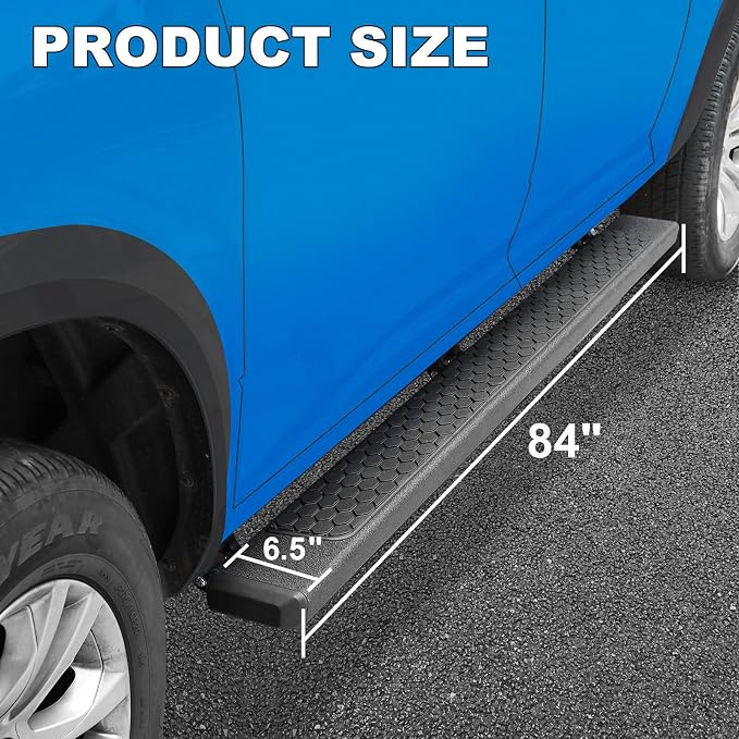 COMNOVA 6.5" Side Steps Nerf Bars Compatible with 2007-2018 Chevy Silverado/Gmc Sierra 1500(Include 2019 1500 Ld)&2017-2019 2500HD 3500HD. Running Boards for Silverado Crew Cab.