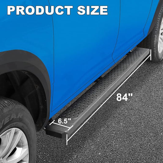COMNOVA 6.5" Side Steps Nerf Bars Compatible with 2007-2018 Chevy Silverado/Gmc Sierra 1500(Include 2019 1500 Ld)&2017-2019 2500HD 3500HD. Running Boards for Silverado Crew Cab.