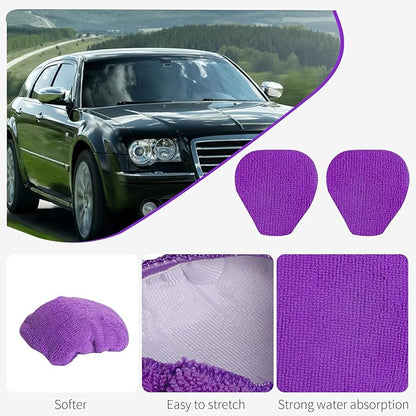 XINDELL 5 Pack Windshield Cleaner Microfiber Pads – Replacement Heads Cover for Xindell Tools Washable & Reusable Triangle Pads (Violet). Fits Window Reach Tool - Handle Not Included