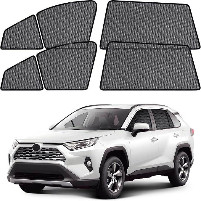ZATOOTO Car Window Shades for Toyota RAV4 2019-2024, Car Window Cover Baby Sun Shades Sun Blocker Car Side Window Screens for Camping| UV Protection, Privacy, Ventilation, and Bug-Free Design
