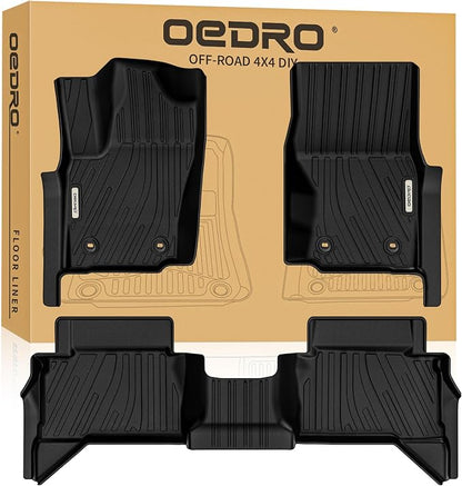 OEDRO Floor Mats Fit for Toyota Tacoma 2024 2025 2026 Double Cab Auto Trans (NOT for Hybrid), Custom TPE All Weather Floor Liners for Tacoma TRD/SR/SR5/limited Car Front&Rear 2 Row Mats