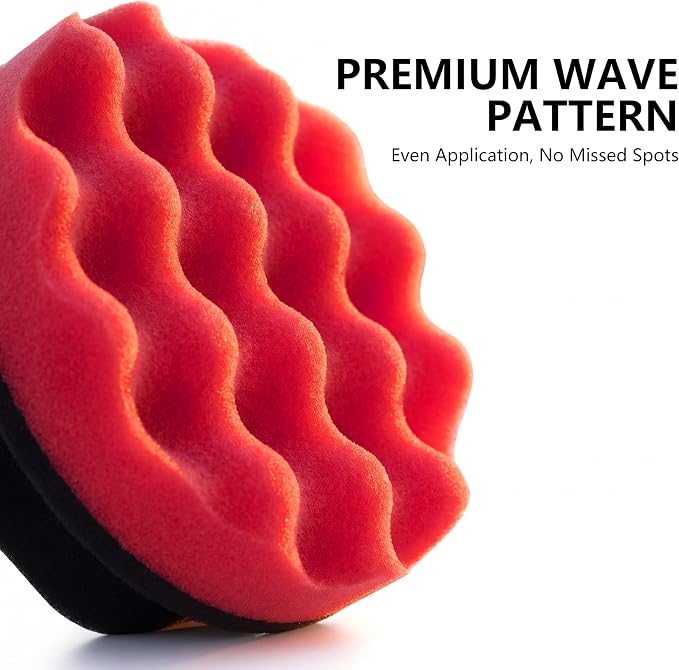 4 Pack Large Tire Shine Applicator Pad - Hex Grip Tire Applicator Sponge, Reusable Foam Sponge Tool for Car Detailing, Ideal for Applying Tire Shine & Tire Cleaner After Car Wash, Car Cleaning