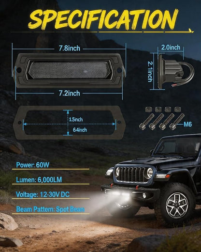Flush Mount LED Pods 120W CREE LED Light Pods 7 Inch LED Pods | 2PCS Flush Mount LED Light Bar Off Road Lights Reverse Lights Backup Lights Rear Bumper Lights Driving Lights for Truck SUV
