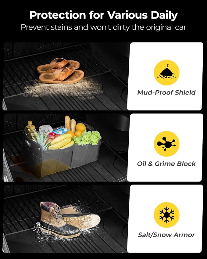 3W Cargo Liner for Nissan Murano 2025 2026, Custom Fit All Weather TPE Non-Slip Heavy Duty Trunk Mat for Murano, Black
