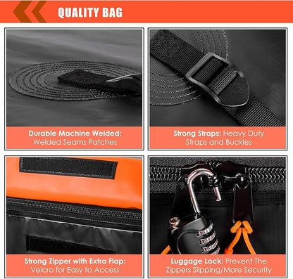 MeeFar Hitch Mount Cargo Carrier Bag Soft Shell 100% Waterproof 16 Cubic Feet (58" 24" 19") Include 8 Reinforced Straps for Truck Pickup All Vehicle with Steel Cargo Basket
