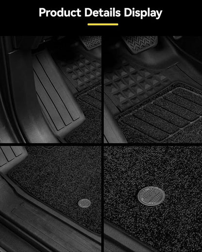 3W Floor Mats & Carpets for Toyota 4Runner 2025 2026 5 Seats(Not fit Hybrid), All Weather TPE Custom Fit Floor Liner & Trunk Mat & 2nd Row Under Seat Mat & Backrest Mat for 4 Runner Full Set