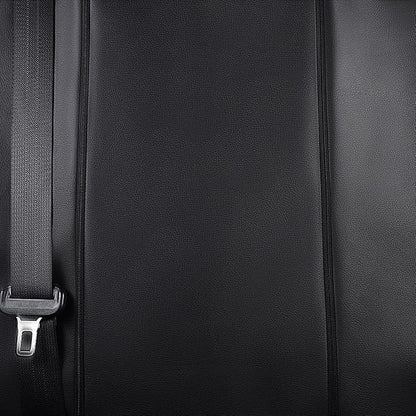 Flying Banner car seat Covers Protects Water Proof Faux Leather Carbon Fiber Front and Rear Bench (Black, Full Set - 8PCS)