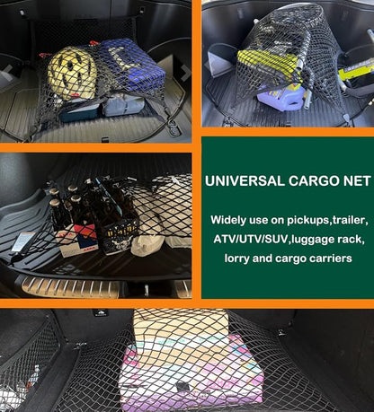 Rear Floor Style Cargo Net Compatible with Toyota RAV4 New 2026-2019, 2026 2025 2024 2023 2022 2021 2020 2019 Premier SUV Nylon Mesh Car Tailgate Trunk Netting