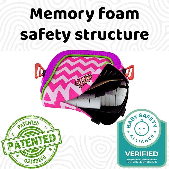 bubblebum Inflatable Backless Booster Car Seat, Portable Travel Booster Seat, Booster Seats for Cars 40-100 lbs, Kids & Child 4-10 years old - Pink | Inflatable Seats for Cars, Kids 40-100 lbs, Ages 4-11, Fits 3 Across, Rideshare & Carpool, FMVSS 213 C...