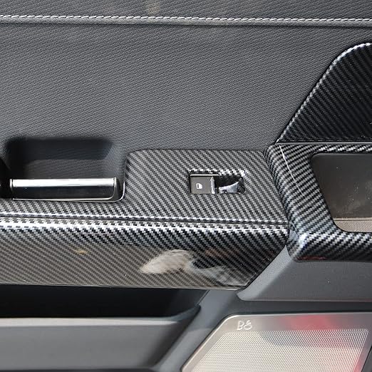 Carbon Fiber Interior Rear Door Window Switch Panel Cover Trim for Ford F150 2021+ Decoration Accessories