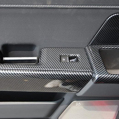 Carbon Fiber Interior Rear Door Window Switch Panel Cover Trim for Ford F150 2021+ Decoration Accessories
