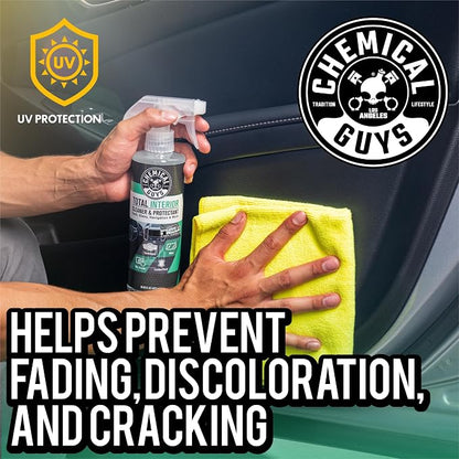 Chemical Guys Total Interior Cleaner & Protectant - New Car Scent, Car Cleaning Spray, Cleans and Protects Leather, Vinyl, Plastic, Rubber, and Glass, Safe for Trucks, SUVs, Jeeps, RVs & More - 16 oz