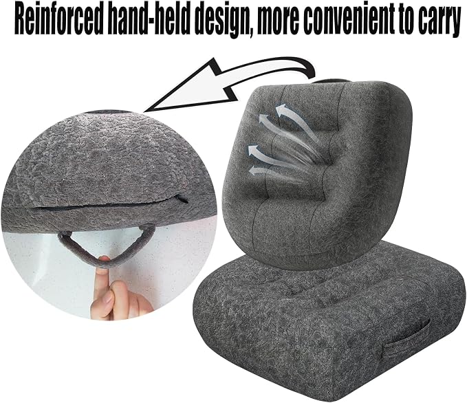 Super Thicken Car Seat Cushion for Adults-Car Booster Seat for Short Drivers-Increase The Field of View by 12cm/4.7in,Plush shell, breathable,with handle,easy to carry,for Cars,Office,Home（Dark Gray）