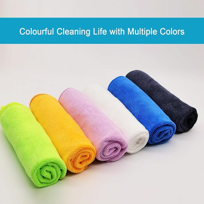 Microfiber Dish Cloth Kitchen Cleaning Rags Car Wash Drying Towel Rags High Absorbent Lint Free Streak Free 12" x 12" 12 Pack (Grey)